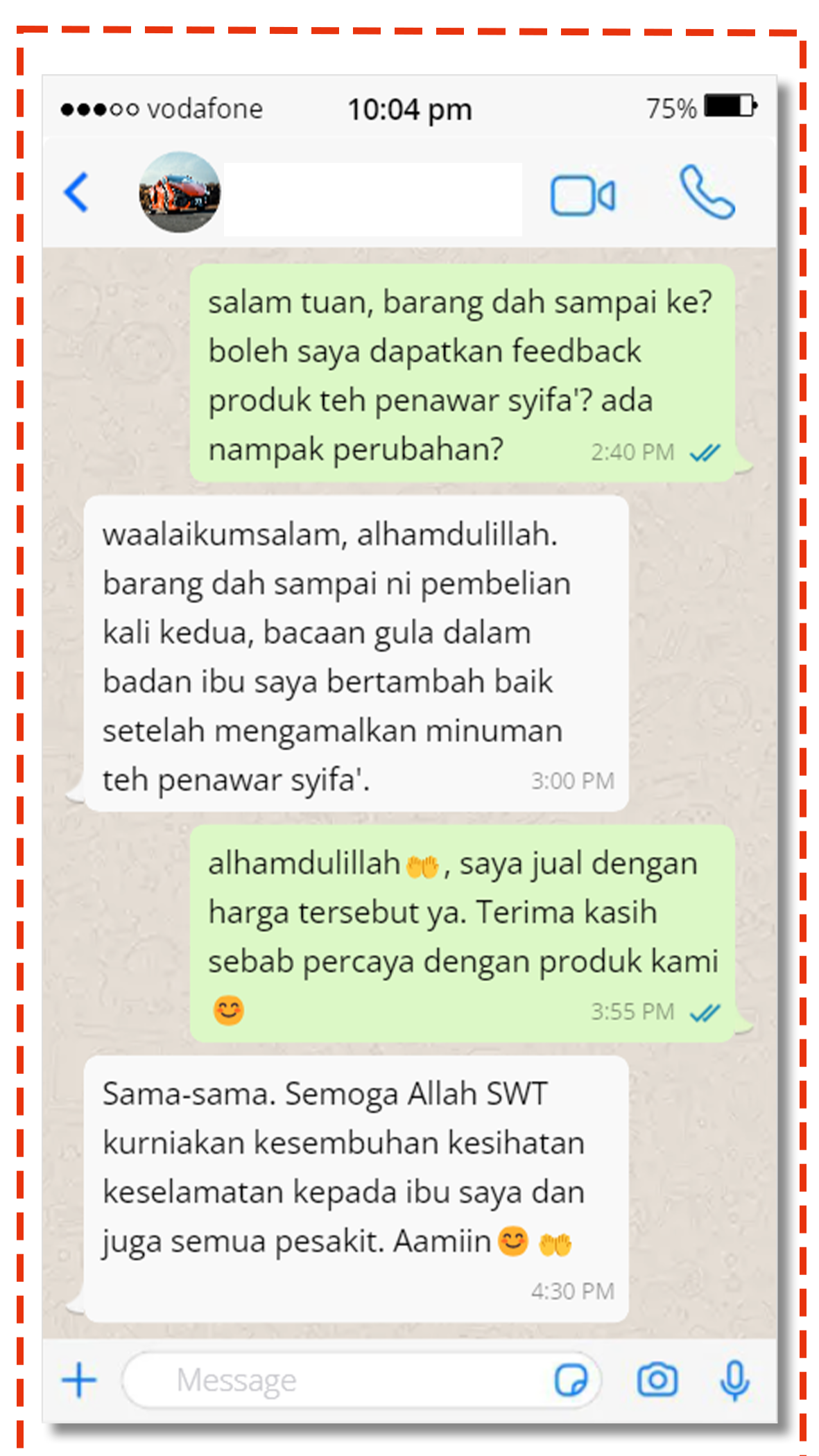 TESTIMONI WA 1